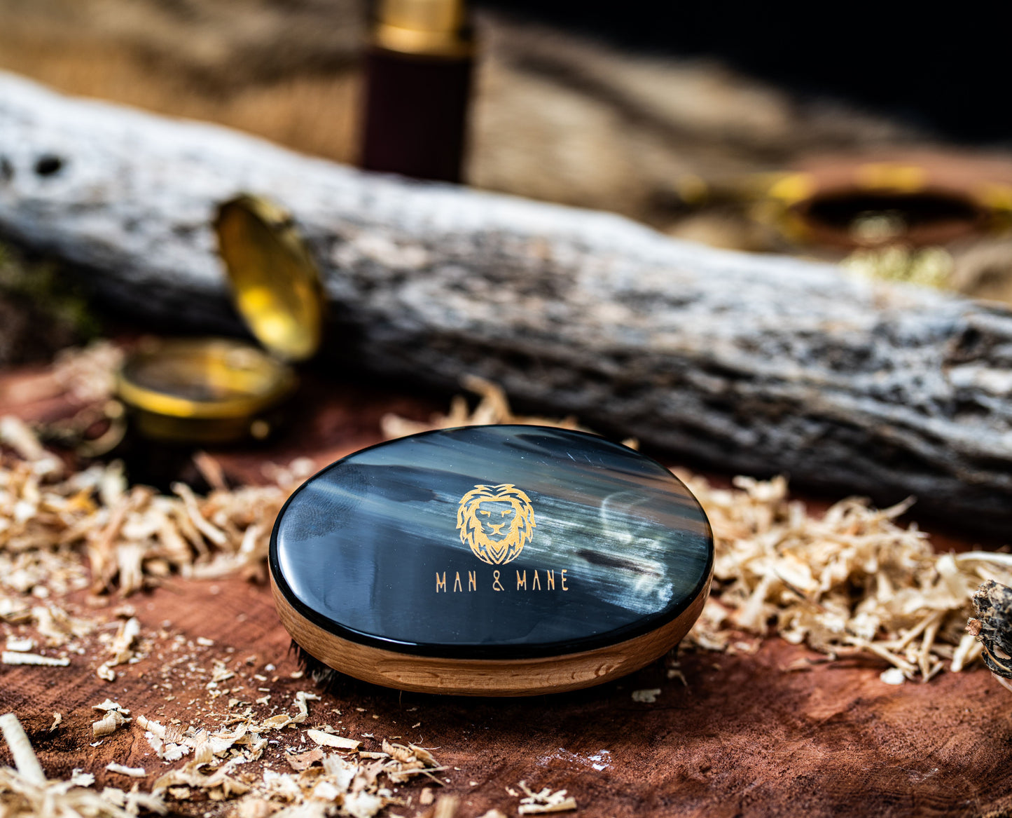 Premium Handmade Military Style Ox-horn Hair Brush with Beard Oil