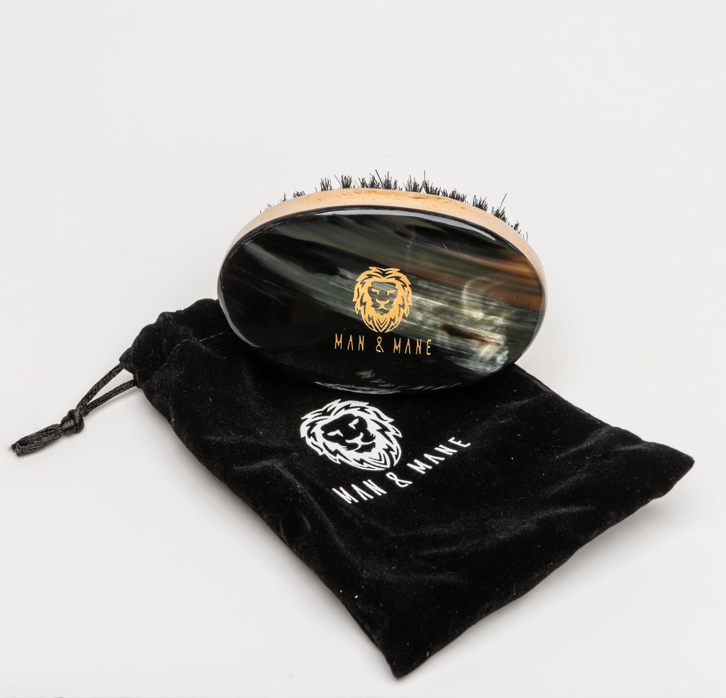 Premium Handmade Military Style Ox-horn Hair Brush with Beard Oil