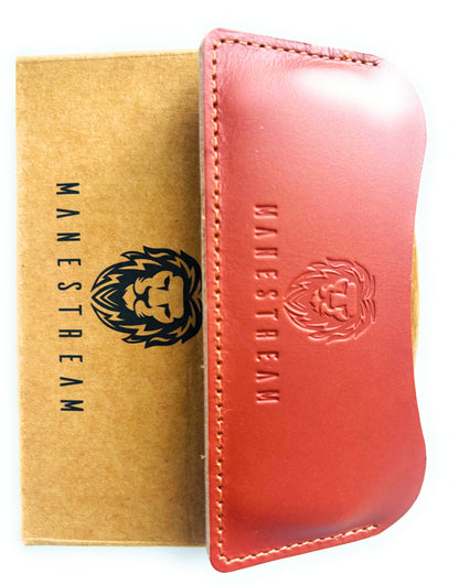 Ox-horn & Sandalwood Beard Comb with Leather Pouch