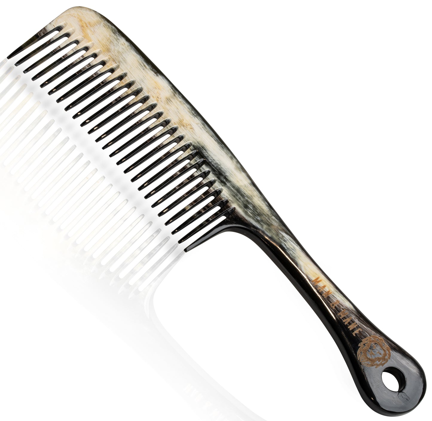 Premium Handmade Oxhorn Narrow Tooth Detangling & Styling Comb for Men & Women