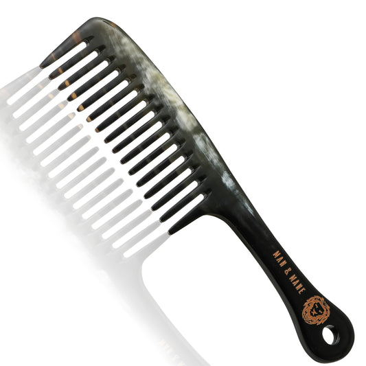 Premium Handmade Oxhorn Wide Tooth Detangling & Styling Comb for Men & Women