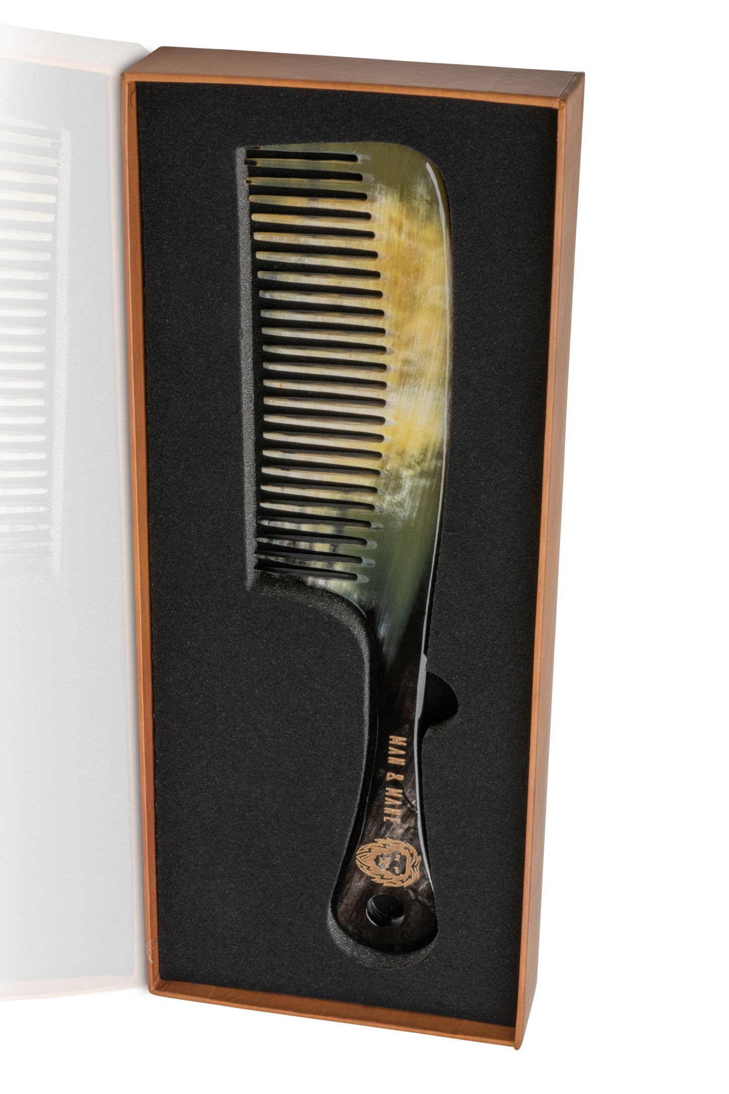 Premium Handmade Oxhorn Narrow Tooth Detangling & Styling Comb for Men & Women