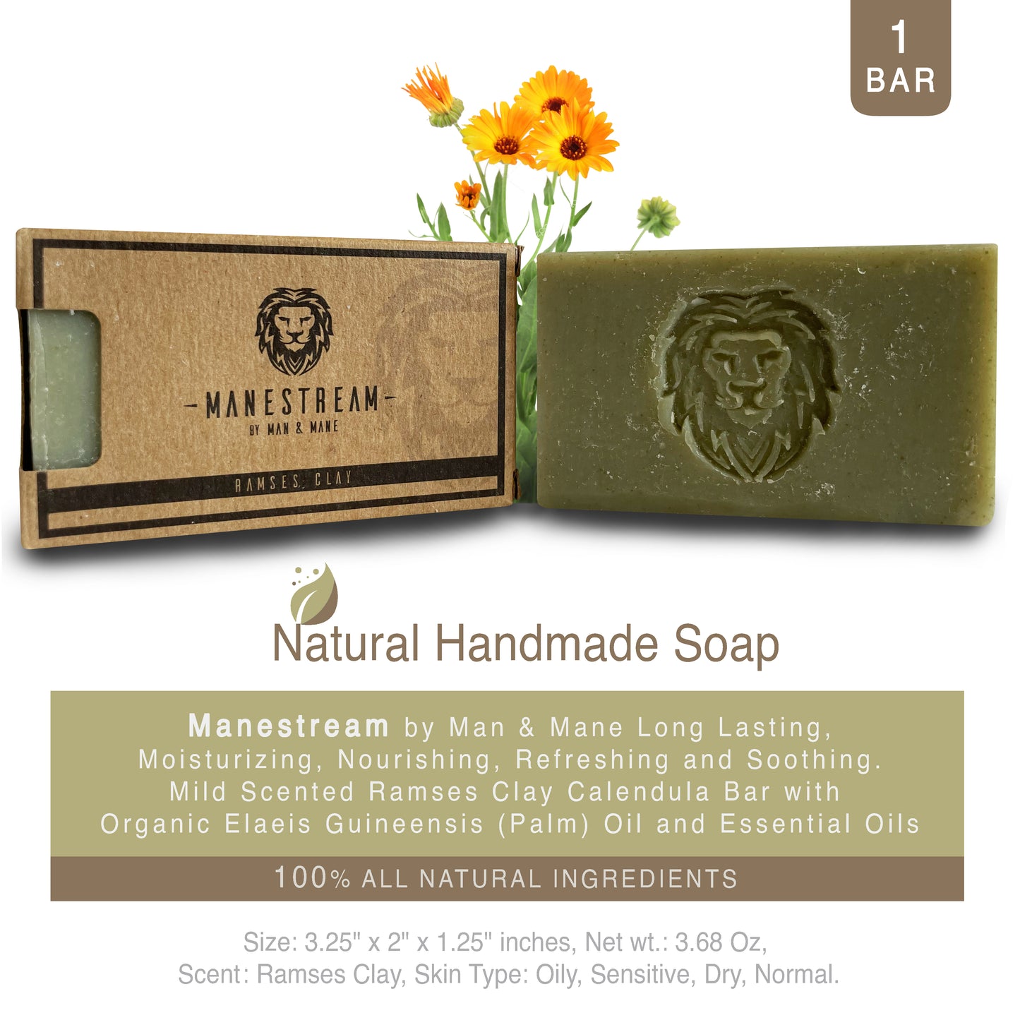 Natural Handmade Skin & Shampoo Bar Soap