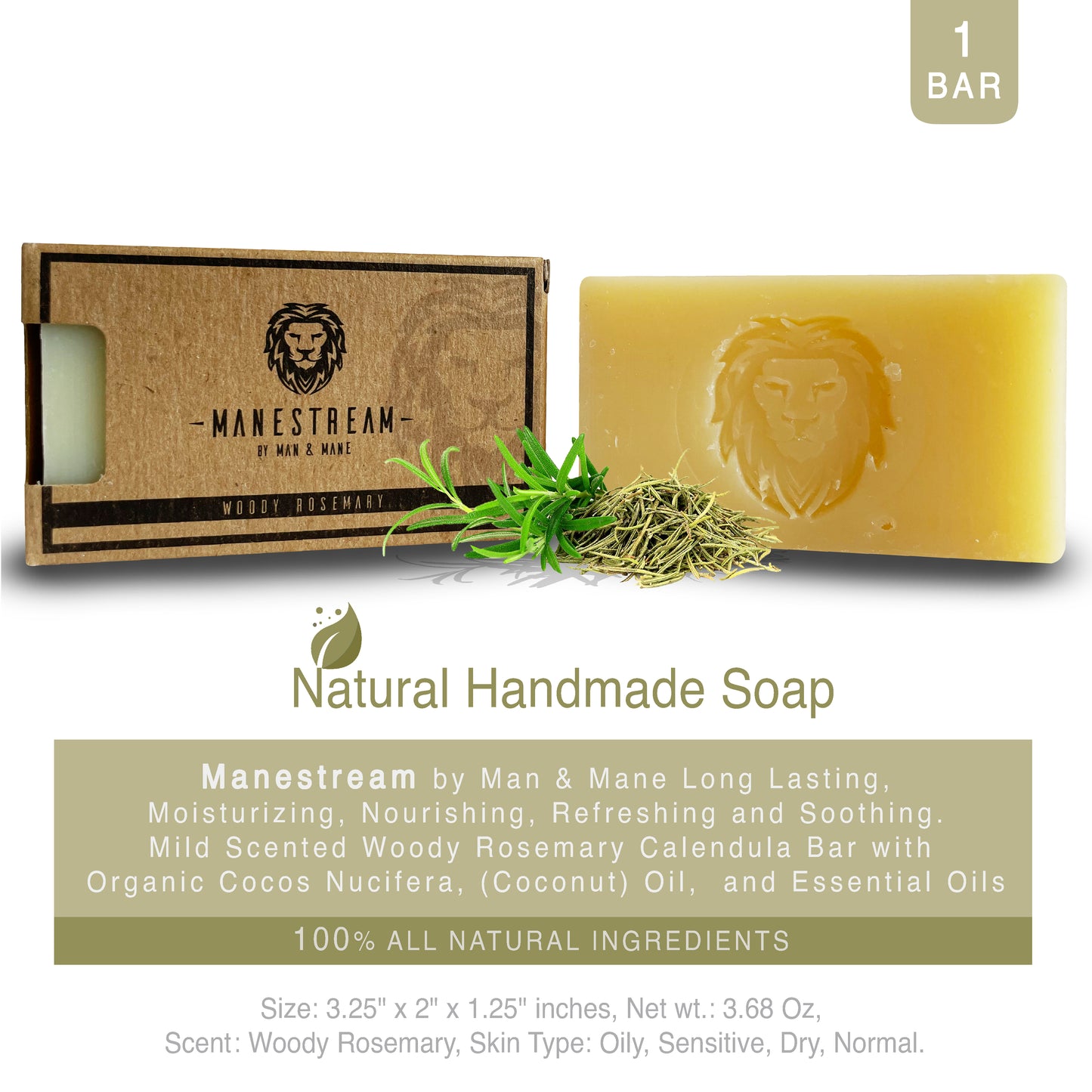 Natural Handmade Skin & Shampoo Bar Soap